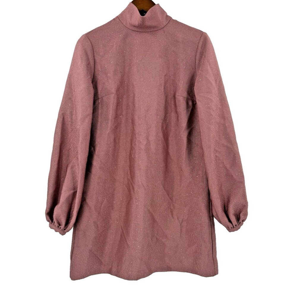 KIMBERLY GOLDSON Women's Long Sleeve Dress-Dusty Rose Pink-SMALL  USA Made